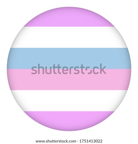 Flag Intersex round icon, round badge or button. Template design, vector illustration. Love wins. Intersex logo symbol sticker in rainbow colors. Pride collection, accessory kit.