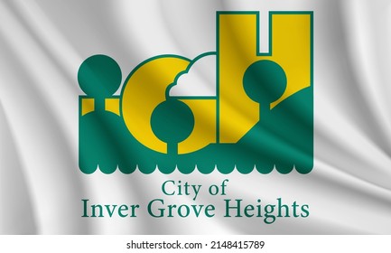 Flag of Inver Grove Heights, Minnesota, USA. Realistic waving flag of Inver Grove Heights vector background.