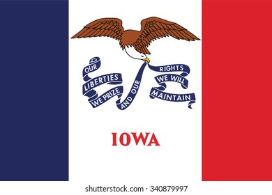 Flag Of Iowa State Of The United States. Vector Illustration.