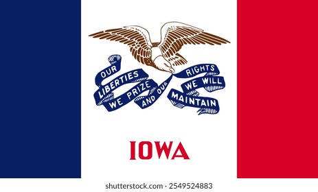Flag of Iowa, USA, 16:9 Format, Iowa Flag, Vector Images