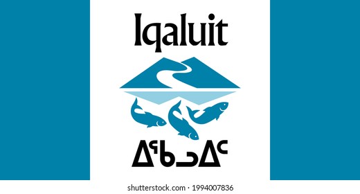 flag of iqaluit. proportion 1:2. vector illustration