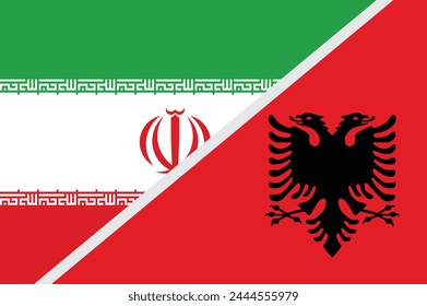 Flag of Iran and Albania concept graphic element Illustration template design
