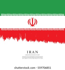 Flag of Iran, brush stroke background