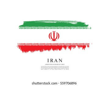 Flag of Iran, brush stroke background