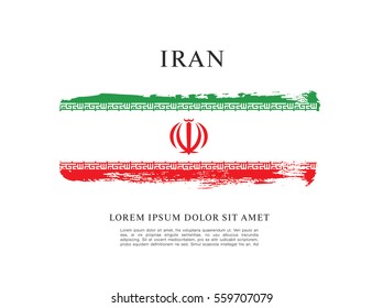 Flag of Iran, brush stroke background