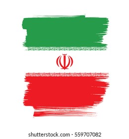 Flag of Iran, brush stroke background