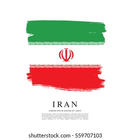 Flag of Iran, brush stroke background