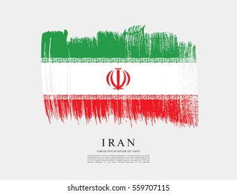 Flag of Iran, brush stroke background