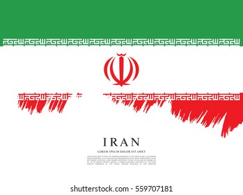 Flag of Iran, brush stroke background