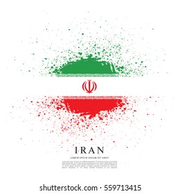 Flag of Iran, brush stroke background