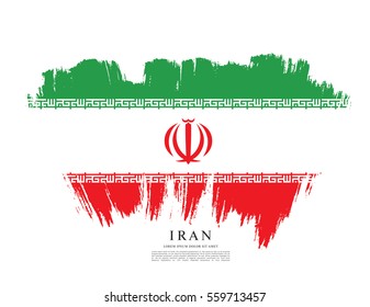 Flag of Iran, brush stroke background