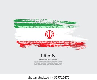 Flag of Iran, brush stroke background