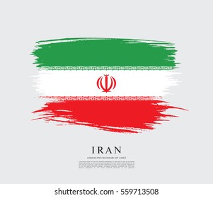 Flag of Iran, brush stroke background