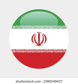 La bandera de Irán. Icono de indicador de botón. Color estándar. Indicador de icono de círculo. 3 quinquies ilustración. Ilustración del equipo. Ilustración digital. Ilustración vectorial.