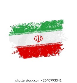 Flag of Iran with grunge effect, Iranian banner – vector illustration