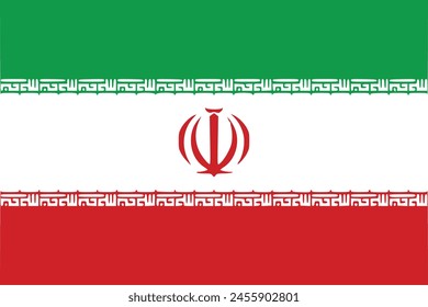 The flag of Iran. Flag icon. Standard color. Vector illustration