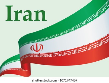 Flag of Iran, Islamic Republic of Iran. Bright, colorful vector illustration