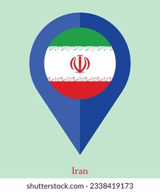 Flag of Iran, Flag of Iran Map pointer icon. Vector illustration flag pointer.