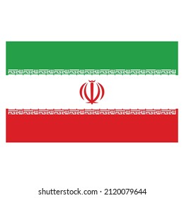Flag of Iran with official colors, flat vector illustration.