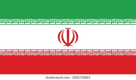 Bandera de Irán Vector Diseño e ilustración, Bandera nacional de Irán, tamaño 16.8x 11.8