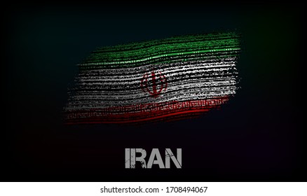 Flag of the Iran. Vector illustration in grunge style with cracks and abrasions. Good image for print