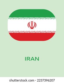 Flag of Iran, Iran flag vector illustration, Iran flag in the rounded corner, Button style Iran flag.