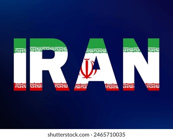 bandera de Irán en Vector. Amor. Asistencia para Irán. La bandera nacional de Irán. Imagen de Vector. Ilustración vectorial.Bandera iraní enmascarada en la palabra irán