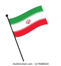 Flag of Iran , Iran flag waving isolated vector illustration