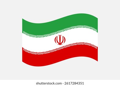 Flag of Iran. Iran wavy flag digital vector illustration. Fluttering flag.