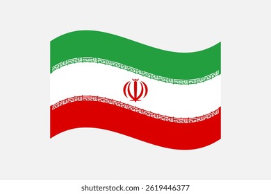 Flag of Iran. Iran wavy flag digital vector illustration. Fluttering flag.