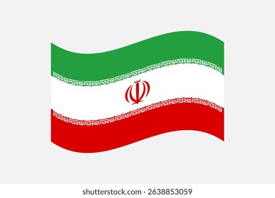 Flag of Iran. Iran wavy flag digital vector illustration. Fluttering flag.