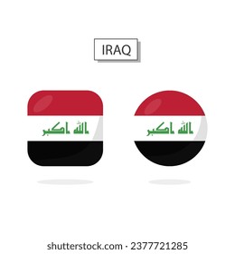 Flagge von Iraq 2 Shapes Symbol 3D Cartoon Stil.