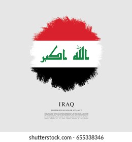 Flag of Iraq, brush stroke background