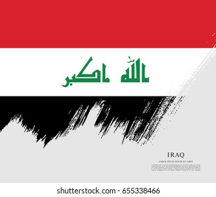 Flag of Iraq, brush stroke background