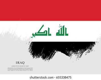 Flag of Iraq, brush stroke background