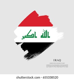 Flag of Iraq, brush stroke background