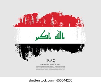 Flag of Iraq, brush stroke background