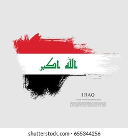 Flag of Iraq, brush stroke background