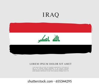 Flag of Iraq, brush stroke background