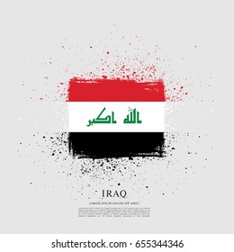Flag of Iraq, brush stroke background