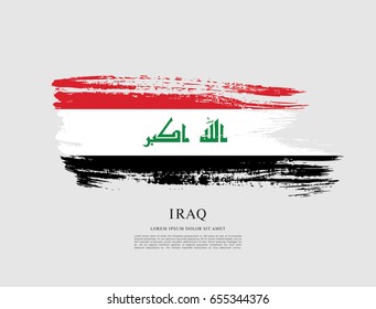 Flag of Iraq, brush stroke background