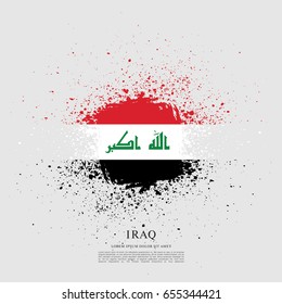 Flag of Iraq, brush stroke background