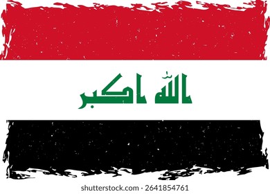 Flag of Iraq brush stroke grunge texture