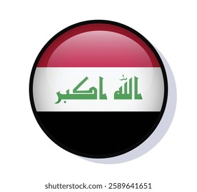 Flag Iraq circle round frame vector design