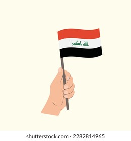 Flag of Iraq, Hand Holding flag