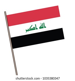 A flag of Iraq isolated on a white background