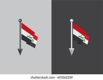 Flag of Iraq. Flag on the flagstaff