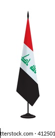 Flag of Iraq on a flagstaff. Vector illustration