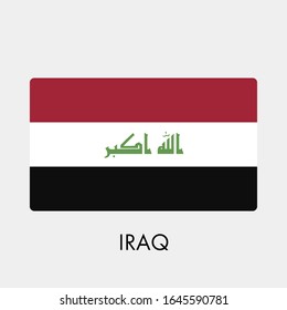 Flag of Iraq on gray background. Vector illustration in trendy flat style. EPS 10.