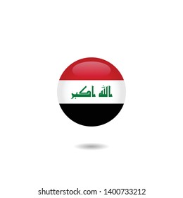 Flag of Iraq round 3d template design vector illustration